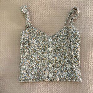Abercrombie floral button up tank top